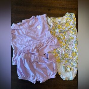 Carter's Lavender Baby Outfit Set with Floral Onesie